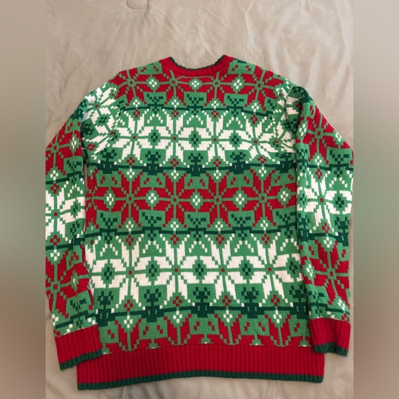 Holiday Llama Sweater in Green and Red - Picture 2 of 3